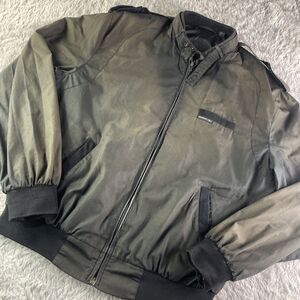 Vintage Members Only Jacket Mens 42 Large Black Bomber Racer Epaulette 80s Retro